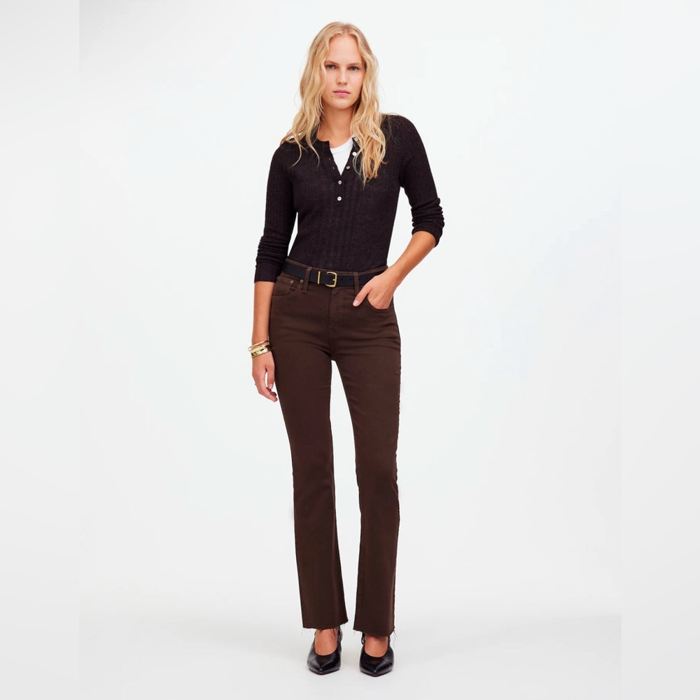 Madewelll Kick Out Crop Jeans in Driftwood Brown: Raw-Hem Edition • size 27 •NWT